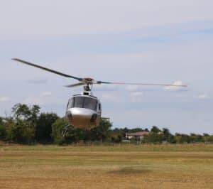 Helicopter departs airport